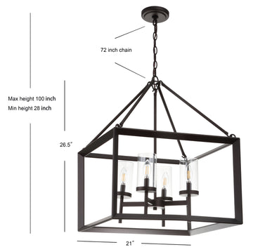 Anna 12" Metal/Glass LED Pendant - JONATHAN Y